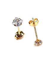 Orecchini Marcello Pane Donna in Oro giallo Cubic Zirconia P.L. ZIRC QUADRI MP U/Z 0.35 G